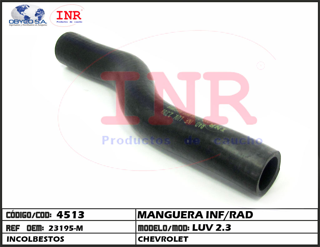 MANGUERA LUV 2.3 RADIADOR INFERIROR RUB-55097