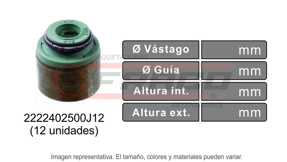 P3-9-C8 SELLOS VALVULAS ATOS I10 PICANTO (POS) 2222402500J08 &lt;